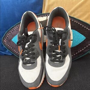 Nike Gray and Orange Men's Sneakers
